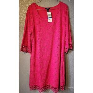 Womens Alfani PXL Prima Bloom A Line Knit Dress Clothing Dresses Bell Sleeves